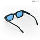 Vintage Cube - Blue Black Polarized Rectangle Sunglasses - RB2439