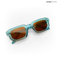 Vintage Cube - Blue Tea Polarized Rectangle Sunglasses - RB2403