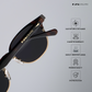 Lucknow Lush - Espresso Gild Polarized Clubmaster Half Rim Sunglasses - RB2659