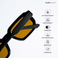 Vintage Cube - Black Yellow Polarized Rectangle Sunglasses - RB2437