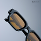 Vintage Cube - Black Yellow Polarized Rectangle Sunglasses - RB2437
