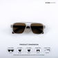 Glare - Cheetah Polarized Rectangle Sunglasses - RB2323