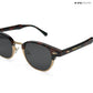 Lucknow Lush - Espresso Gild Polarized Clubmaster Half Rim Sunglasses - RB2659