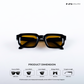 Vintage Cube - Black Yellow Polarized Rectangle Sunglasses - RB2437