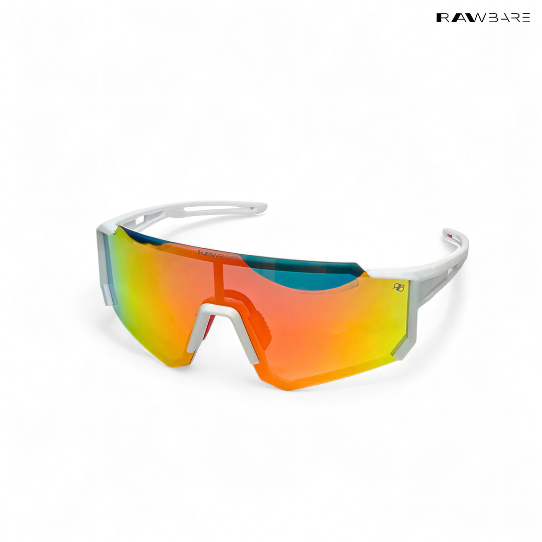 Turbo Tint - White Orange Polarized Wrap Around Sunglasses - RB2441