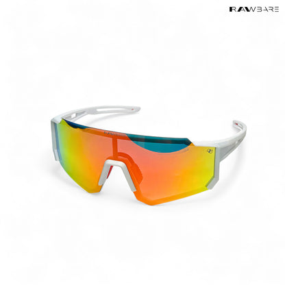 Turbo Tint - White Orange Polarized Wrap Around Sunglasses - RB2441