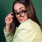 Timeless - Black Blue Cut Rectangle Sunglasses- RB2446