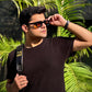 Vintage Cube - Black Yellow Rectangle Sunglasses - RB2437