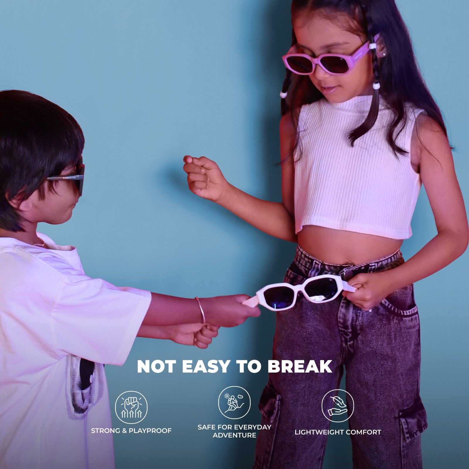 Shade Hacker Dark Wave Kids Polarized Angular Shield Sunglasses RB — Rawbare