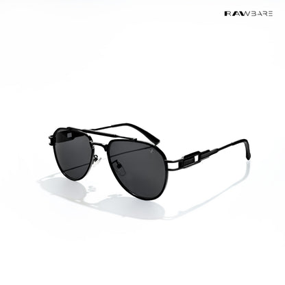 Valmont Aviator- Midnight Steel Polarized Aviator Sunglasses - RB2857
