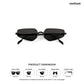 Aqua - Shark Half Rim Tapered Square Sunglasses - RB3002