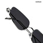 Aqua - Shark Half Rim Tapered Square Sunglasses - RB3002