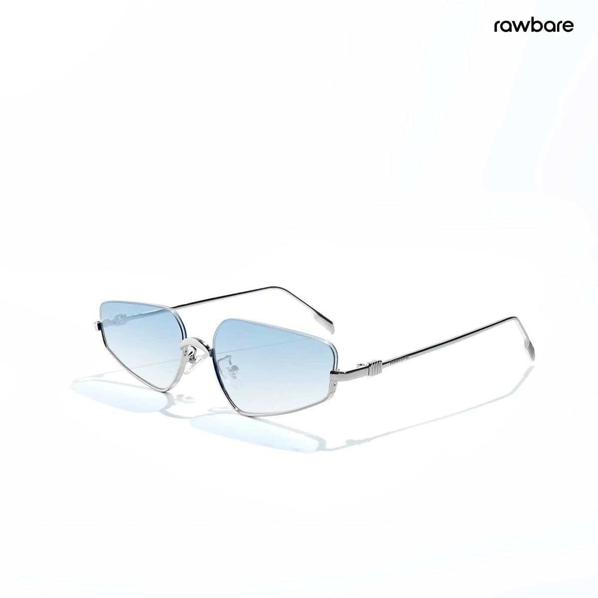Aqua - Dolphin Half Rim Tapered Square Sunglasses - RB2999
