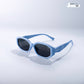 Candy Dash Aqua Pop Kids Polarized Irregular Rectangle Sunglasses by Rawbare