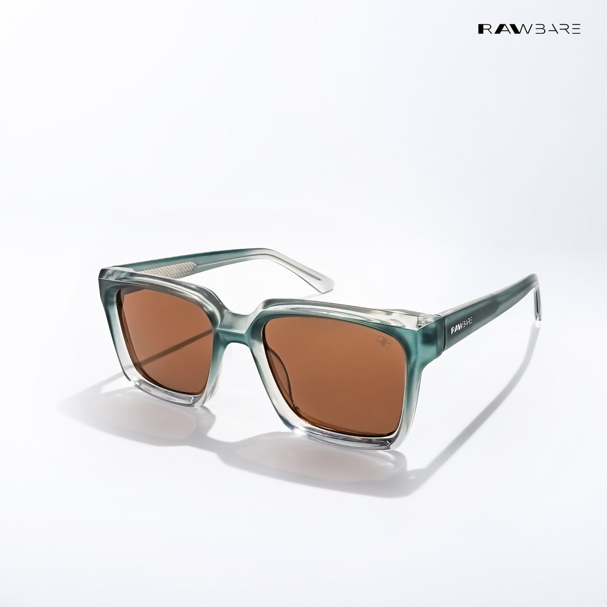 Srinagar Noir Azure Mocha Square Sunglasses | UV400 | Rawbare