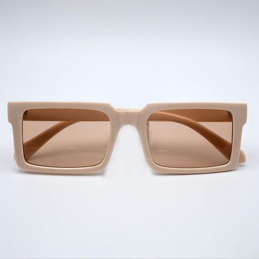 Beige Oversized Rectangle Sunglasses - RawBare