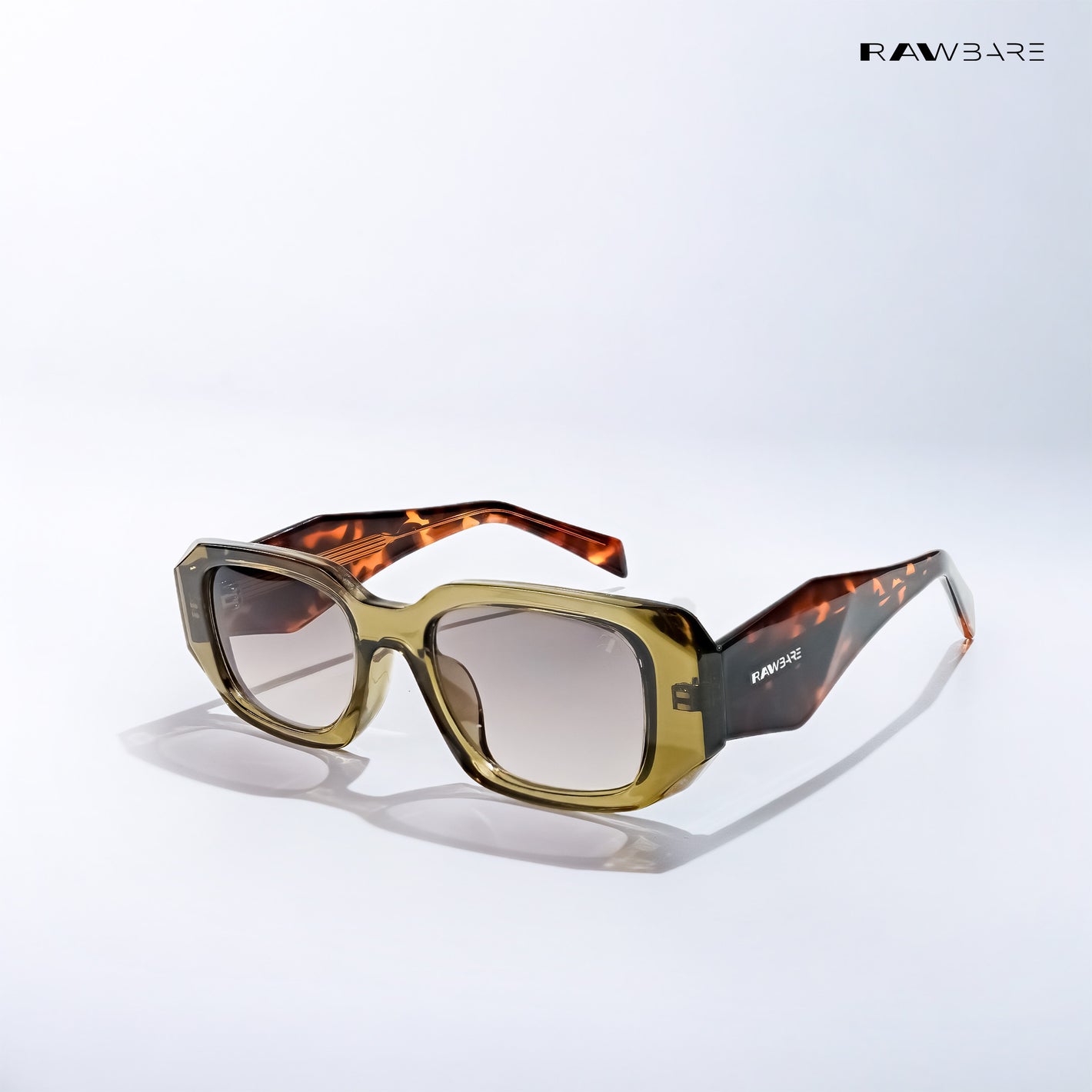 Darjeeling Dew - Forest Olive Irregular Rectangle Sunglasses - RB2773