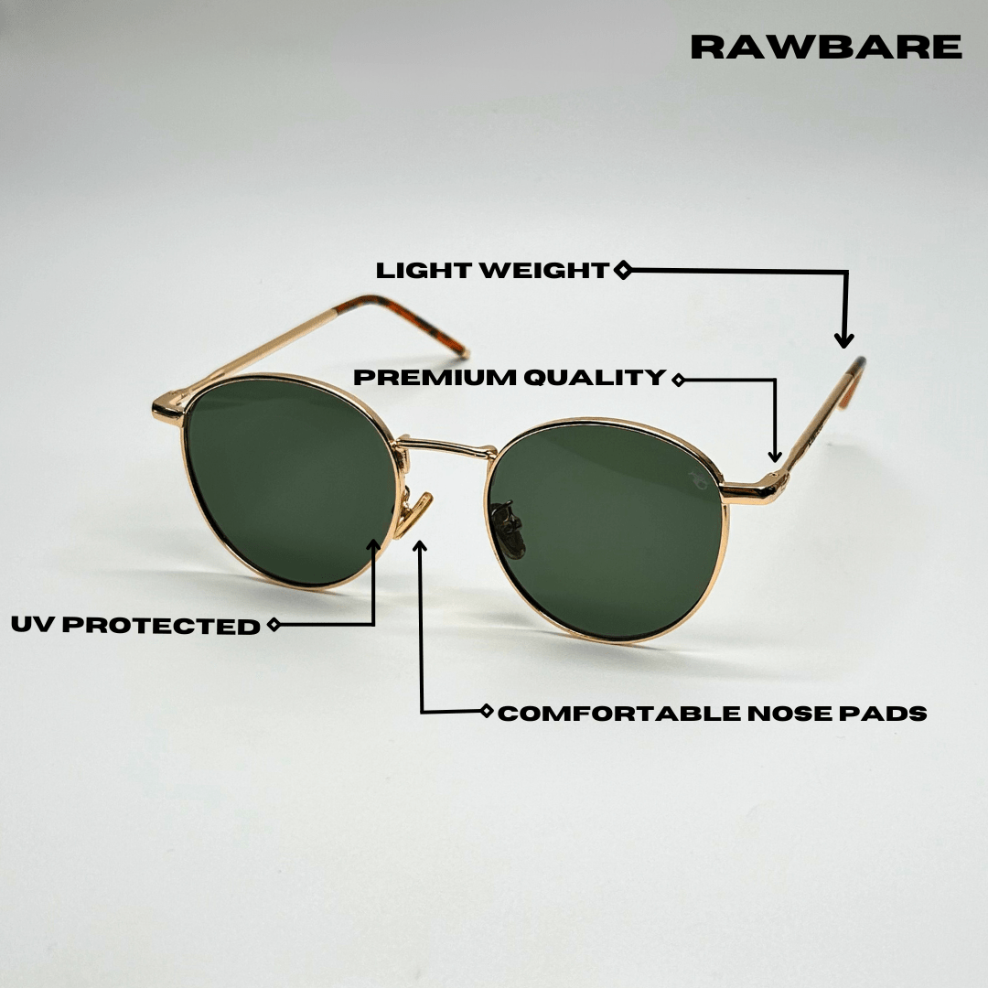 Classic Metal Sunglasses - Green Gold / RB2420 - RawBare