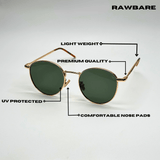 Classic Metal Sunglasses - Green Gold / RB2420 - RawBare