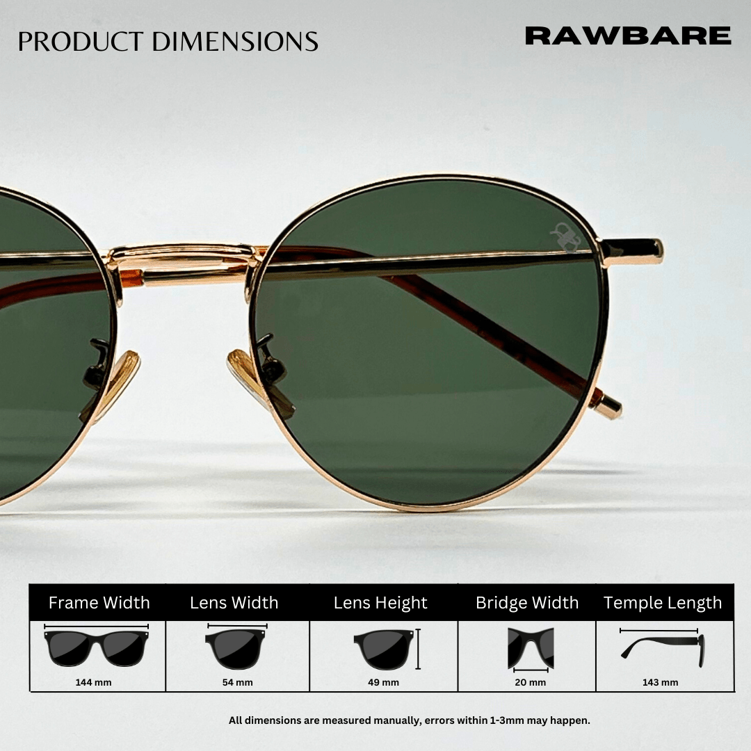 Classic Metal Sunglasses - Green Gold / RB2420 - RawBare