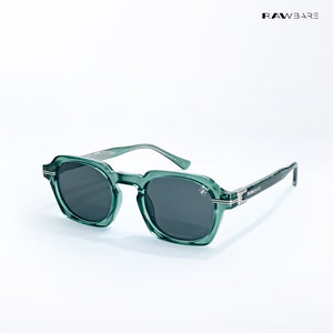 Leh Lucent - Cyber Green Square Sunglasses - RB2646