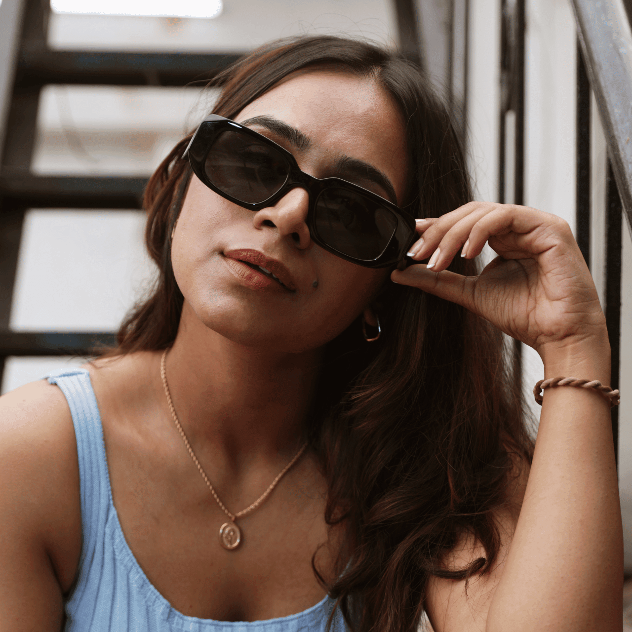 Irregular Rectangle Sunglasses - Black / RB2341 - RawBare