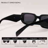 Irregular Rectangle Sunglasses - Black / RB2341 - RawBare