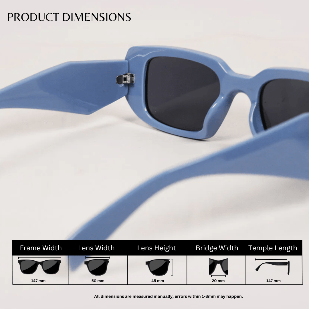 Irregular Rectangle Sunglasses - Blue / RB2342 - RawBare