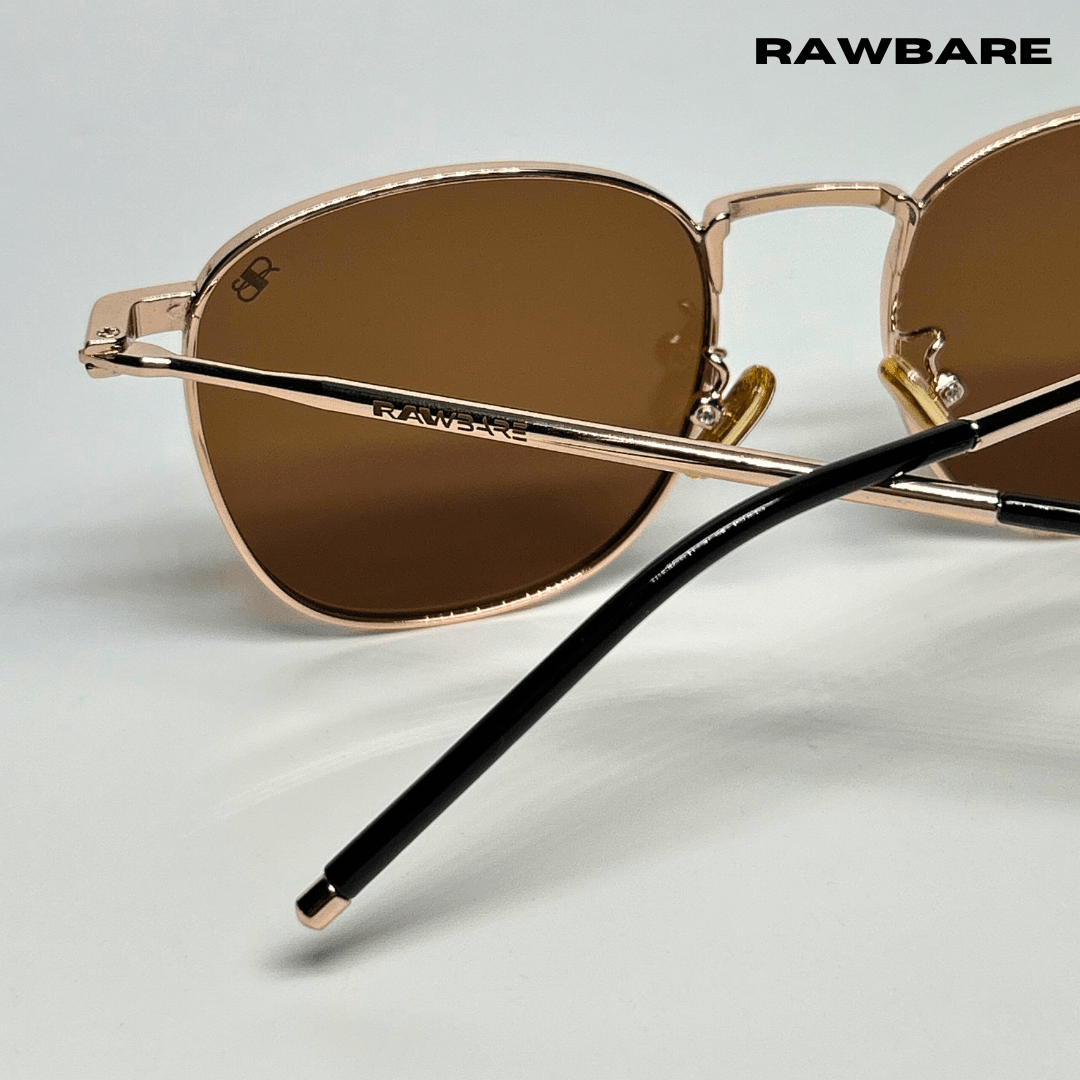 Metal Glint Sunglasses - Brown Gold / RB2434 - RawBare