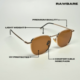 Metal Glint Sunglasses - Brown Gold / RB2434 - RawBare