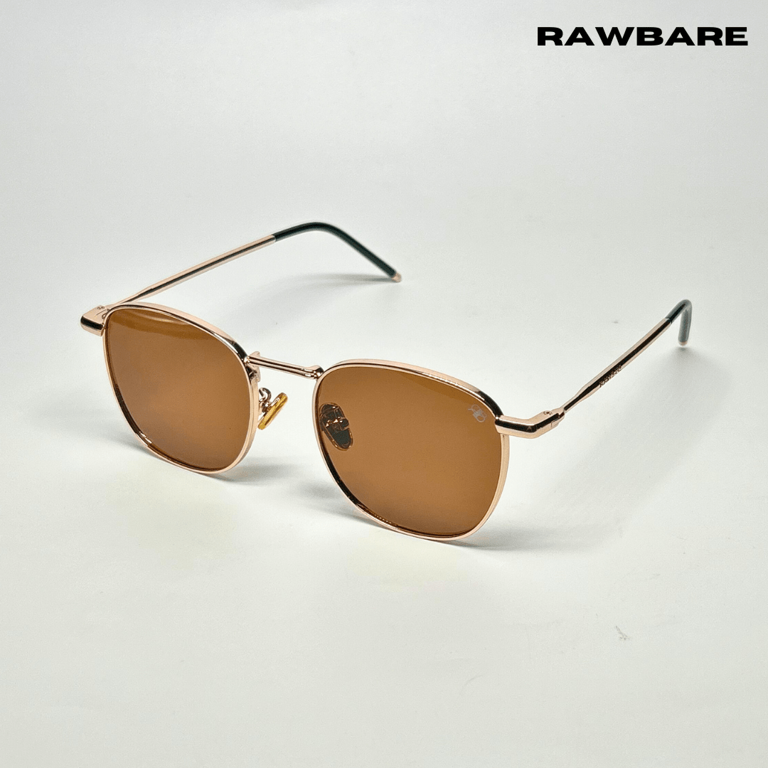 Metal Glint Sunglasses - Brown Gold / RB2434 - RawBare