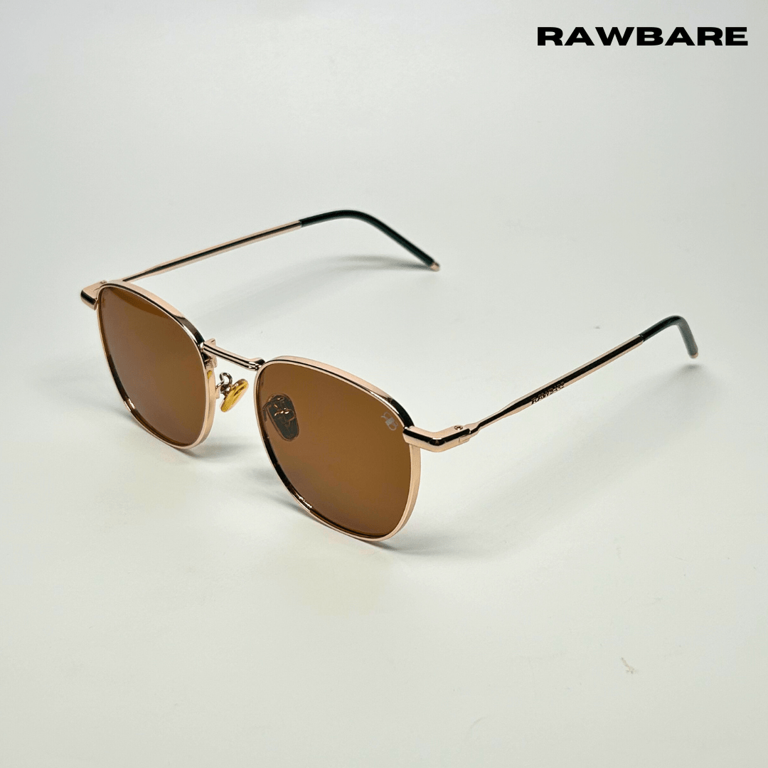 Metal Glint Sunglasses - Brown Gold / RB2434 - RawBare