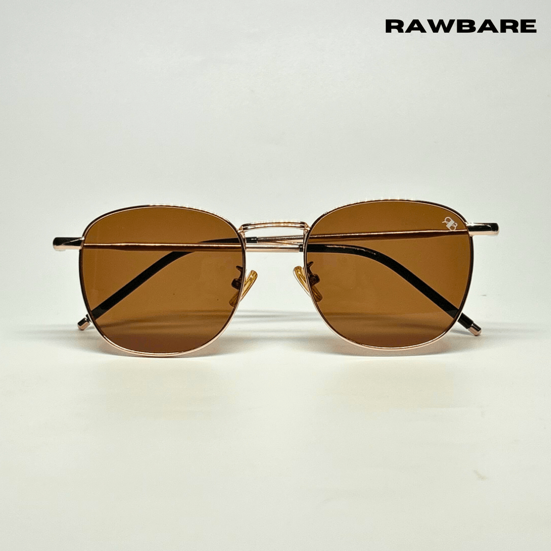 Metal Glint Sunglasses - Brown Gold / RB2434 - RawBare