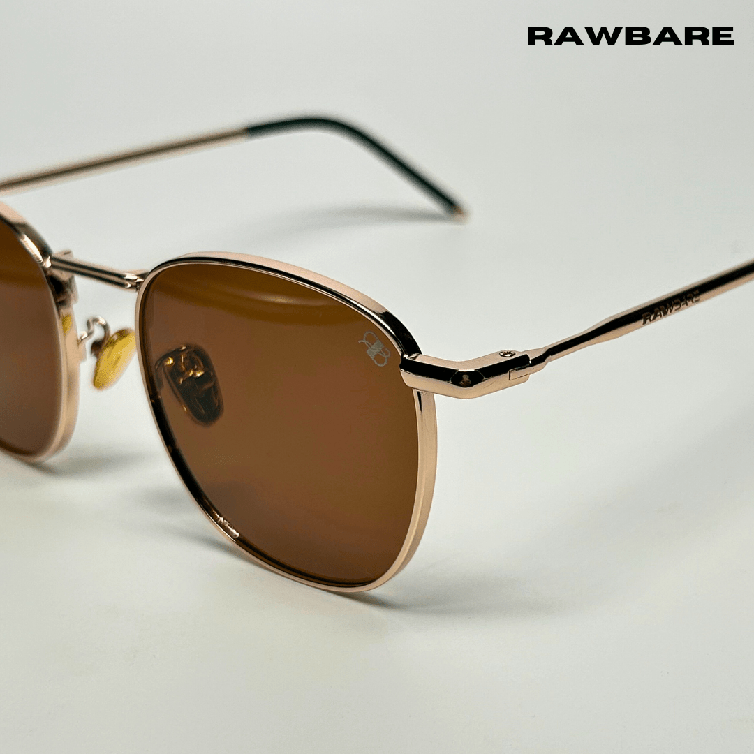 Metal Glint Sunglasses - Brown Gold / RB2434 - RawBare