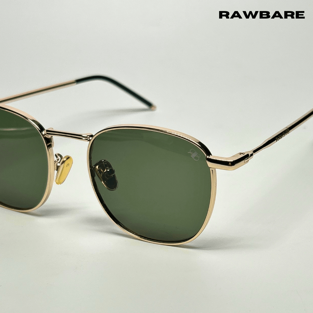 Metal Glint Sunglasses - Green Gold / RB2435 - RawBare