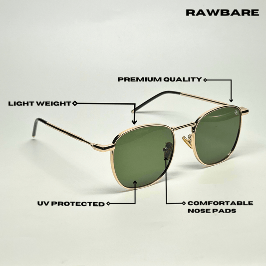 Metal Glint Sunglasses - Green Gold / RB2435 - RawBare