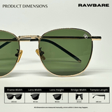 Metal Glint Sunglasses - Green Gold / RB2435 - RawBare