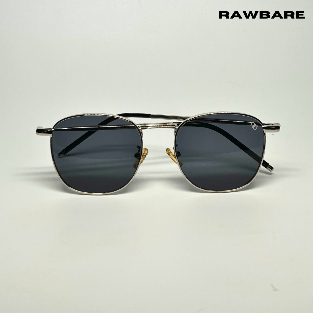 Metal Glint Sunglasses - Silver Black / RB2436 - RawBare