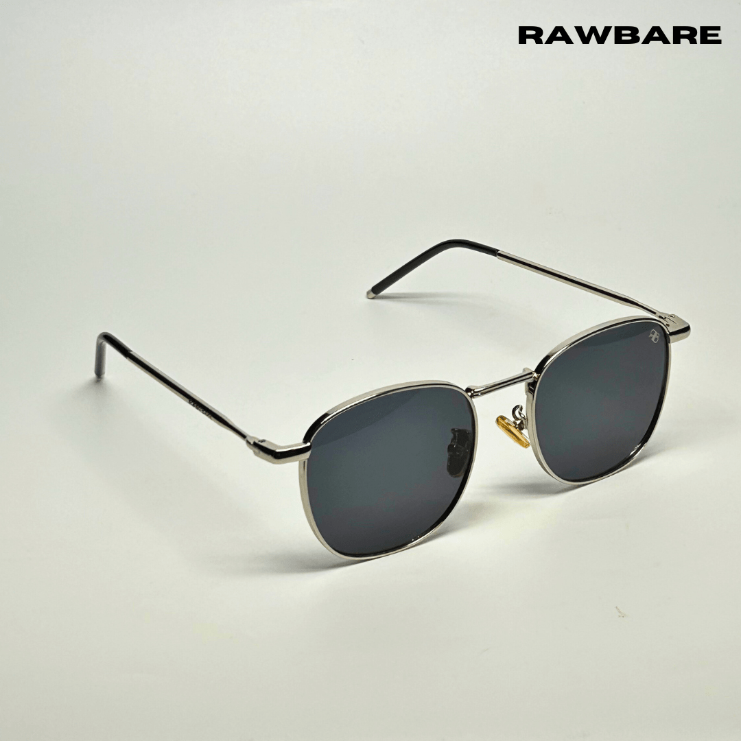 Metal Glint Sunglasses - Silver Black / RB2436 - RawBare