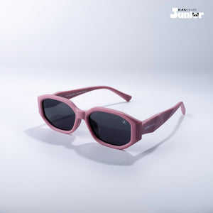 Candy Dash - Pink Swirl Kids Polarized Irregular Rectangle Sunglasses - RBK2522