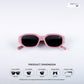 Candy Dash - Pink Swirl Kids Polarized Irregular Rectangle Sunglasses - RBK2522