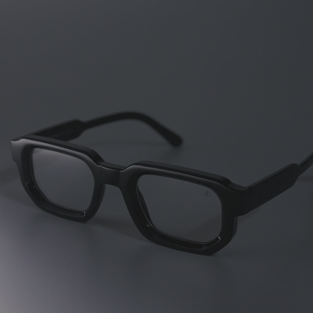 Vintage Cube - Black Blue Cut Rectangle Sunglasses - RB2402
