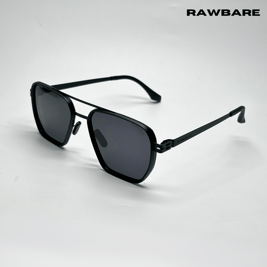 RawBare Polarized Feather Steel Shades - All Black / RB2421 - RawBare