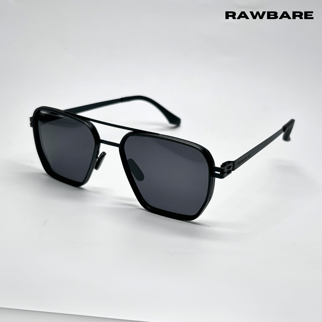 RawBare Polarized Feather Steel Shades - All Black / RB2421 - RawBare