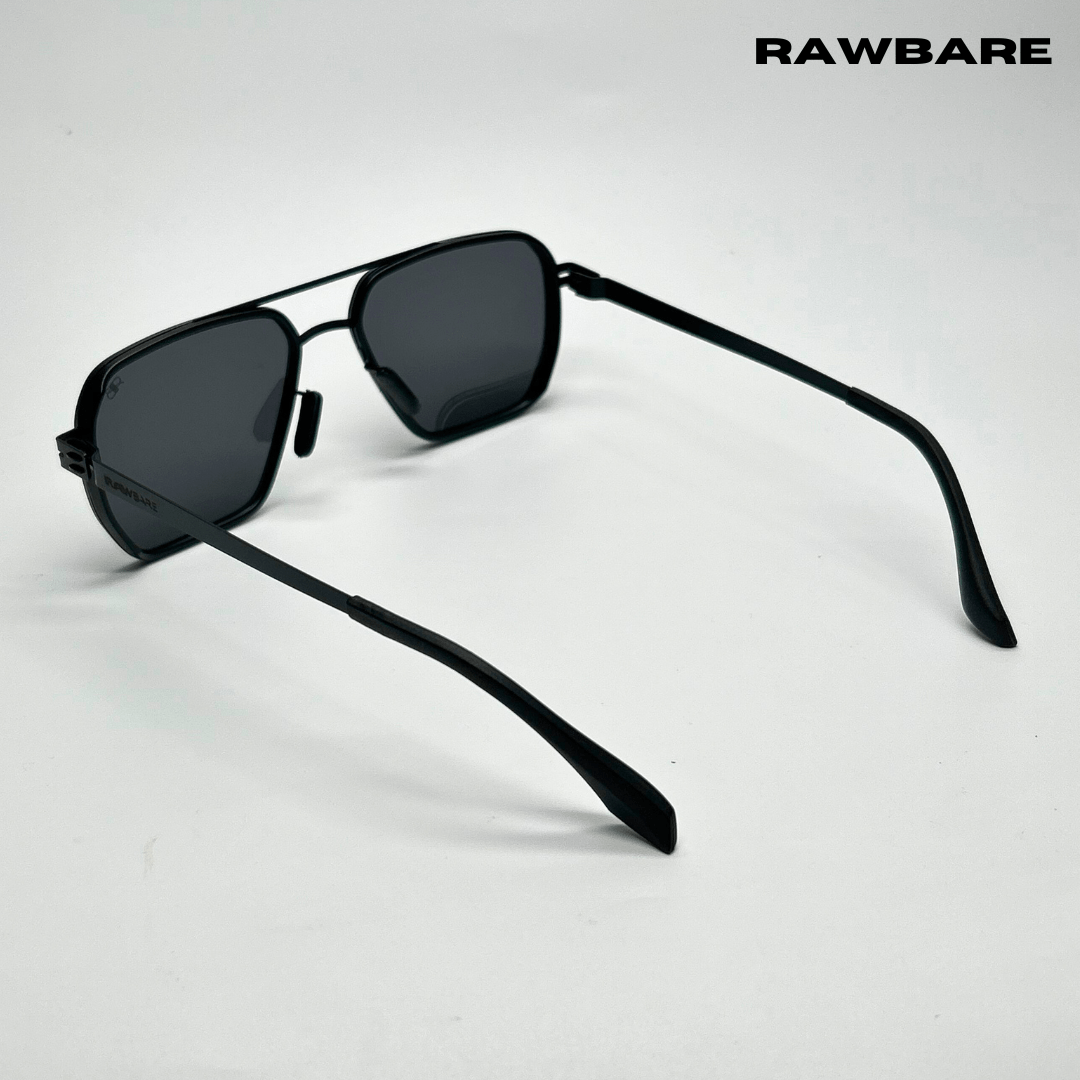 RawBare Polarized Feather Steel Shades - All Black / RB2421 - RawBare