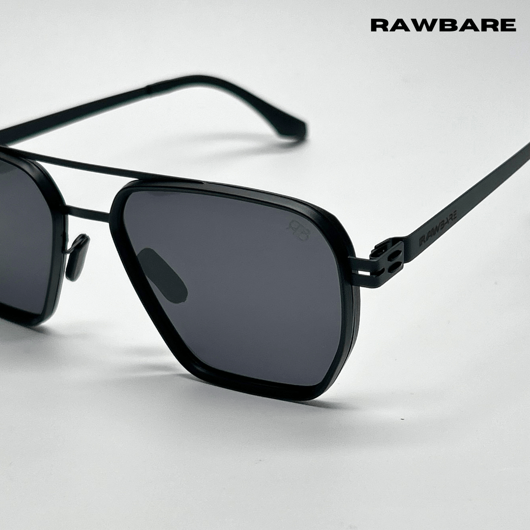 RawBare Polarized Feather Steel Shades - All Black / RB2421 - RawBare