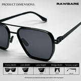 RawBare Polarized Feather Steel Shades - All Black / RB2421 - RawBare