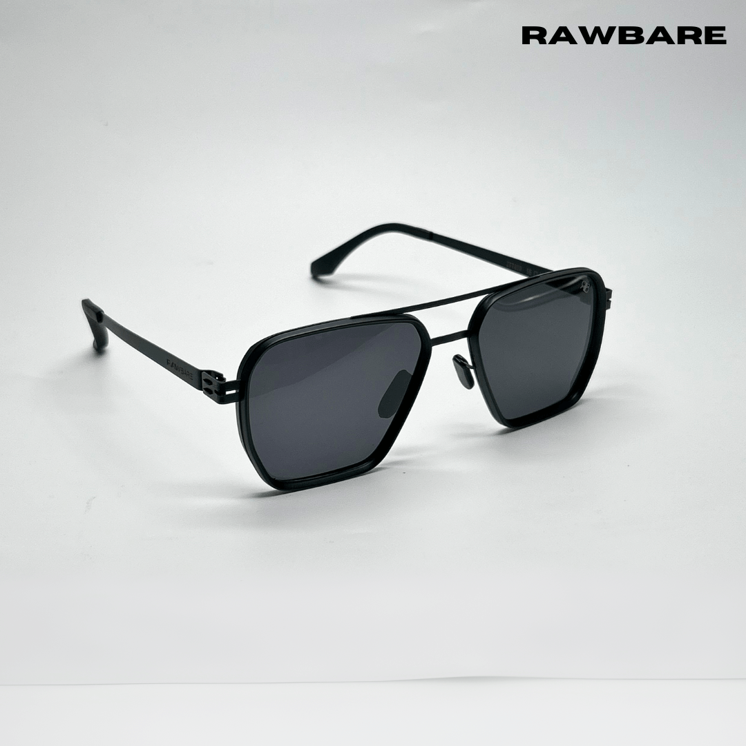 RawBare Polarized Feather Steel Shades - All Black / RB2421 - RawBare