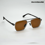 RawBare Polarized Feather Steel Shades - Clear Brown / RB2424 - RawBare