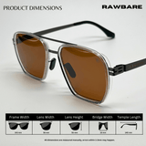 RawBare Polarized Feather Steel Shades - Clear Brown / RB2424 - RawBare